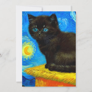 Van Gogh Style Starry Night Cat Ankündigung