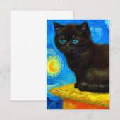 Van Gogh Style Starry Night Cat Begleitkarte (Vorne/Hinten)