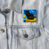 Van Gogh Style Starry Night Cat Button (Beispiel)