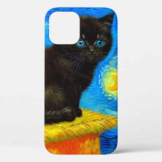 Van Gogh Style Starry Night Cat Case-Mate iPhone Hülle (Rückseite)