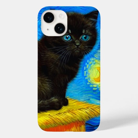 Van Gogh Style Starry Night Cat Case-Mate iPhone Hülle (Rückseite)