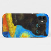 Van Gogh Style Starry Night Cat Case-Mate iPhone Hülle (Rückseite (Horizontal))