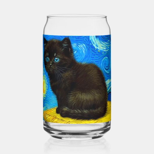 Van Gogh Style Starry Night Cat Dosenglas (Vorderseite)