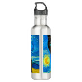 Van Gogh Style Starry Night Cat Edelstahlflasche (Rückseite)