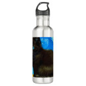 Van Gogh Style Starry Night Cat Edelstahlflasche (Vorderseite)