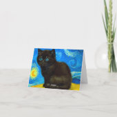 Van Gogh Style Starry Night Cat Einladung (Rückseite)