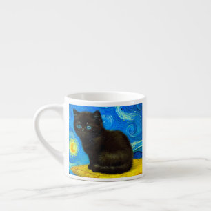 Van Gogh Style Starry Night Cat Espressotasse