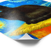 Van Gogh Style Starry Night Cat Fotodruck (Ecke)