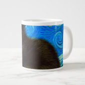 Van Gogh Style Starry Night Cat Jumbo-Tasse (Vorderseite Rechts)