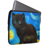 Van Gogh Style Starry Night Cat Laptopschutzhülle (Vorne Rechts)