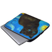 Van Gogh Style Starry Night Cat Laptopschutzhülle (Vorne Knopf)