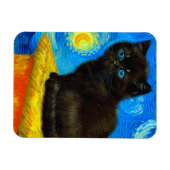 Van Gogh Style Starry Night Cat Magnet (Horizontal)