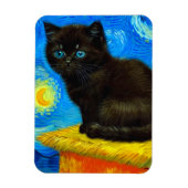 Van Gogh Style Starry Night Cat Magnet (Vertikal)