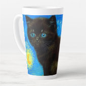 Van Gogh Style Starry Night Cat Milchtasse (Linke Ecke)