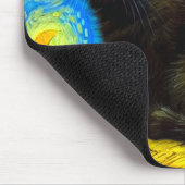 Van Gogh Style Starry Night Cat Mousepad (Ecke)