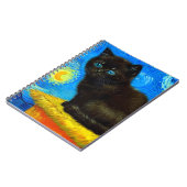 Van Gogh Style Starry Night Cat Notizblock (Linke Seite)
