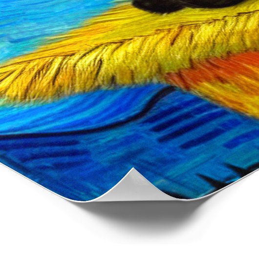 Van Gogh Style Starry Night Cat Poster (Ecke)