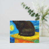 Van Gogh Style Starry Night Cat Postkarte (Stehend Vorderseite)
