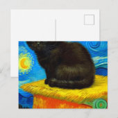 Van Gogh Style Starry Night Cat Postkarte (Vorne/Hinten)