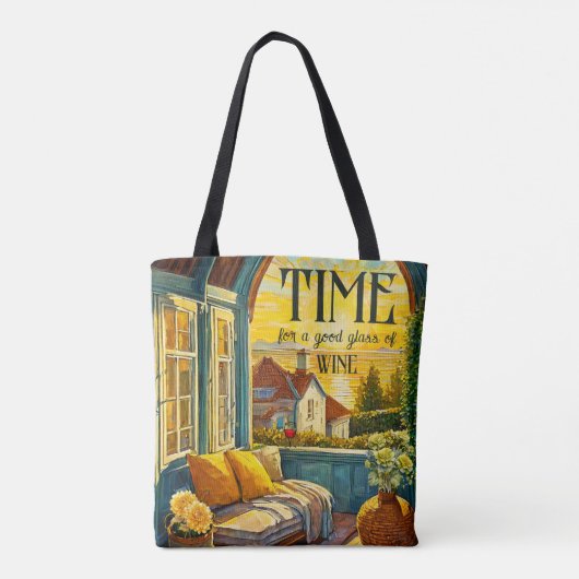 Van Gogh Style Sunset Wine Lover Tasche (Rückseite)