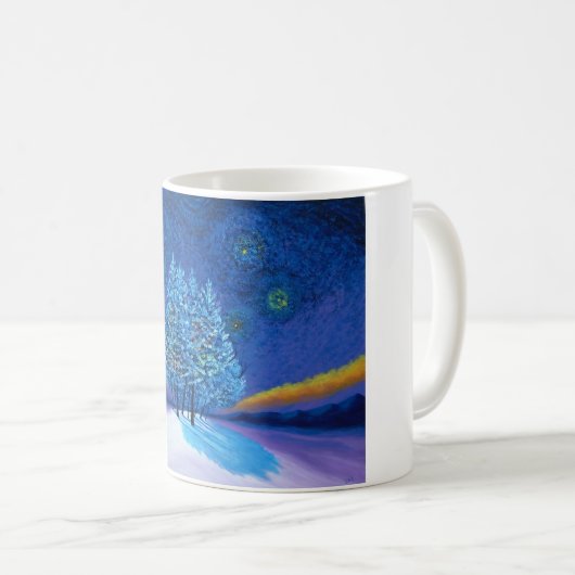 Van Gogh Style Weihnachten Zweifarbige Tasse (VorderseiteRechts)