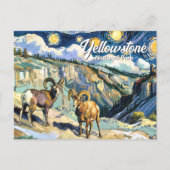 Van Gogh Style Yellowstone Bighorn Sheep Custom Postkarte (Vorderseite)