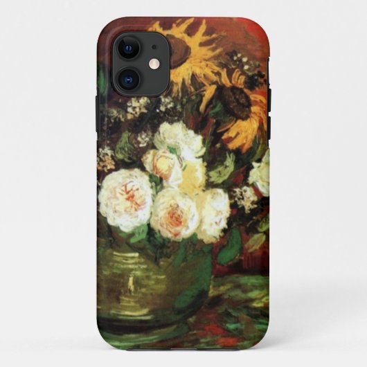 Van Gogh Sunblumen und Rose Case-Mate iPhone Hülle (Rückseite)