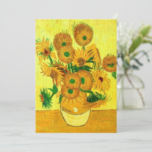 Van Gogh Sunflowers Ankündigung (Stehend Vorderseite)