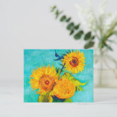 Van Gogh Sunflowers Ankündigungspostkarte (Stehend Vorderseite)