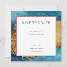 Van Gogh Sunflowers Beruflich Minimalistisch Save The Date