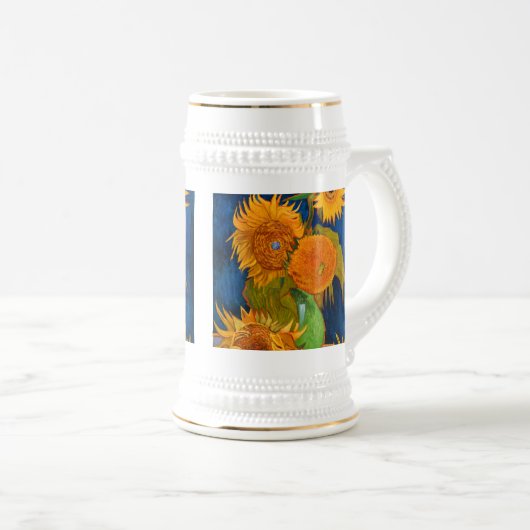 Van Gogh Sunflowers Bierglas (VorderseiteRechts)