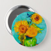 Van Gogh Sunflowers Button (Vorne & Hinten)