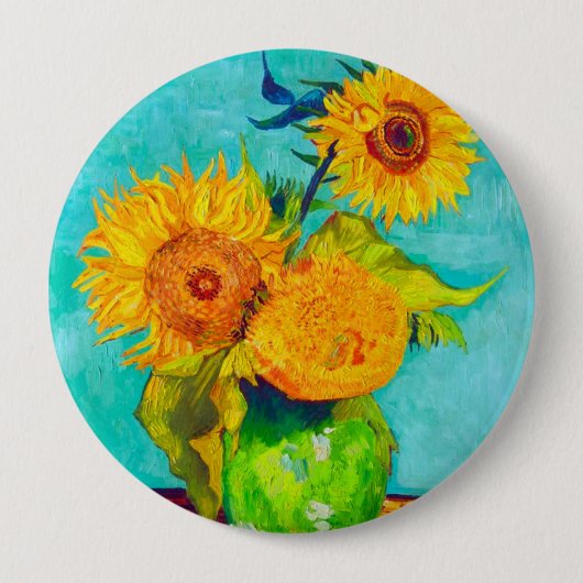Van Gogh Sunflowers Button (Vorderseite)