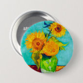 Van Gogh Sunflowers Button (Vorne & Hinten)