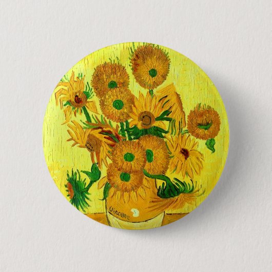 Van Gogh Sunflowers Button (Vorderseite)