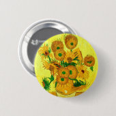 Van Gogh Sunflowers Button (Vorne & Hinten)