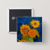 Van Gogh Sunflowers Button (Vorne & Hinten)