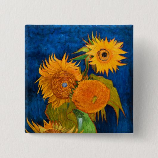 Van Gogh Sunflowers Button (Vorderseite)