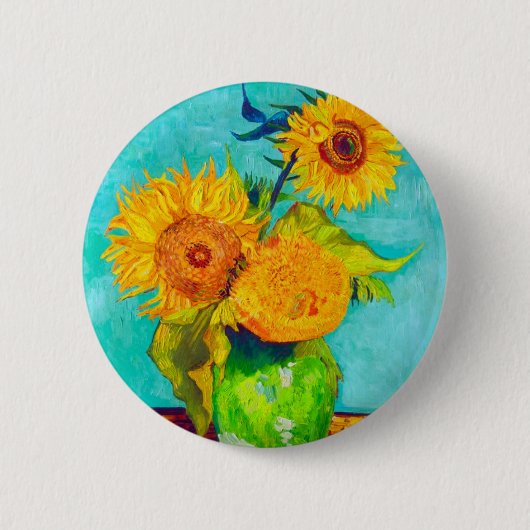 Van Gogh Sunflowers Button (Vorderseite)