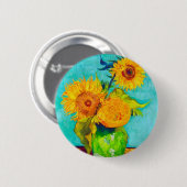 Van Gogh Sunflowers Button (Vorne & Hinten)