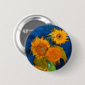 Van Gogh Sunflowers Button (Vorne & Hinten)
