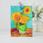 Van Gogh Sunflowers Einladung (Stehend Vorderseite)