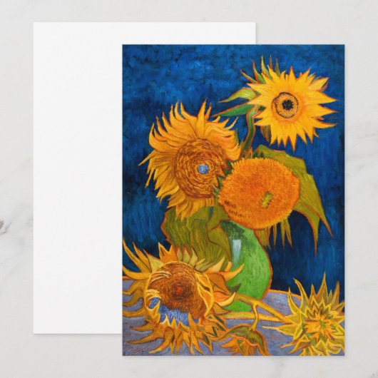 Van Gogh Sunflowers Einladung (Vorne/Hinten)