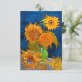 Van Gogh Sunflowers Einladung (Stehend Vorderseite)