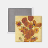 Van Gogh Sunflowers (F454) Vintag Fine Art Magnet (Vorderseite/Rückseite)