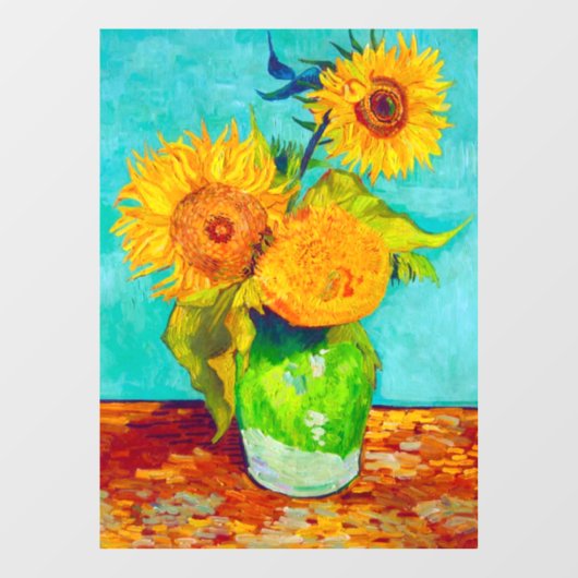Van Gogh Sunflowers Fensteraufkleber (Blatt)