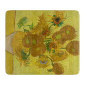 Van Gogh Sunflowers Glas Cutting Board Schneidebrett (Vorderseite)