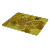 Van Gogh Sunflowers Glas Cutting Board Schneidebrett (Ecke)