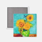 Van Gogh Sunflowers Magnet (Vorderseite/Rückseite)