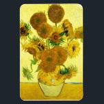 Van Gogh Sunflowers Magnet<br><div class="desc">Van Gogh Sunblumen Magnet. Ölmalerei auf Leinwand aus dem Jahr 1888. Vase mit 15 Sonnenblumen ist eine der beliebtesten Stillleben-Werke von Vincent Van Gogh. Die brillante Verwendung von Gelb erinnert ruhig an das Ende des Sommers. Ein großartiges Geschenk für Sonnenblumenfreunde, Van Gogh, Impressionismus und Stillleben Kunst.</div>